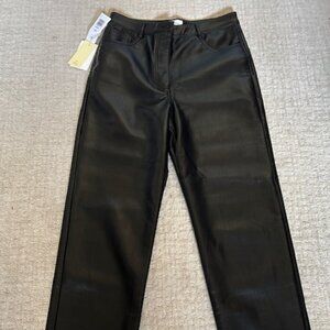 NWT Aritzia Melina High Rise Straight Leg Faux Leather Pant Size 10